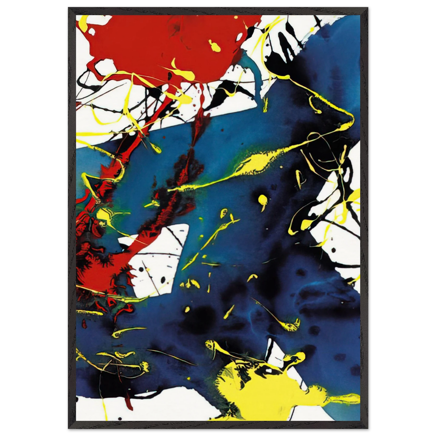 Untitled  SFP94-143  SFF 1813  - Sam Francis Framed Art Print – Black Wooden Frame - Default Title - -Framed Art Print