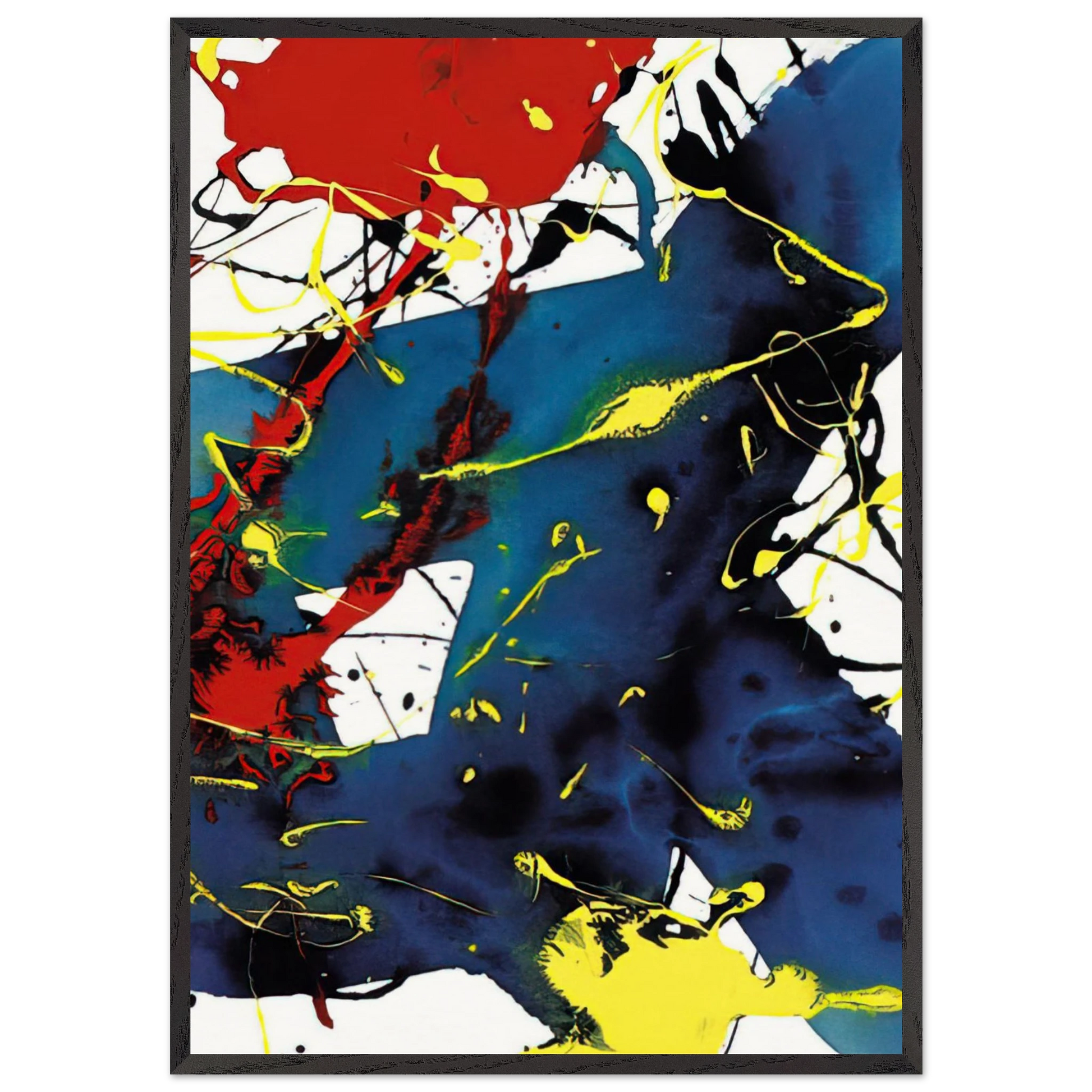 Untitled  SFP94-143  SFF 1813  - Sam Francis Framed Art Print – Black Wooden Frame - Default Title - -Framed Art Print