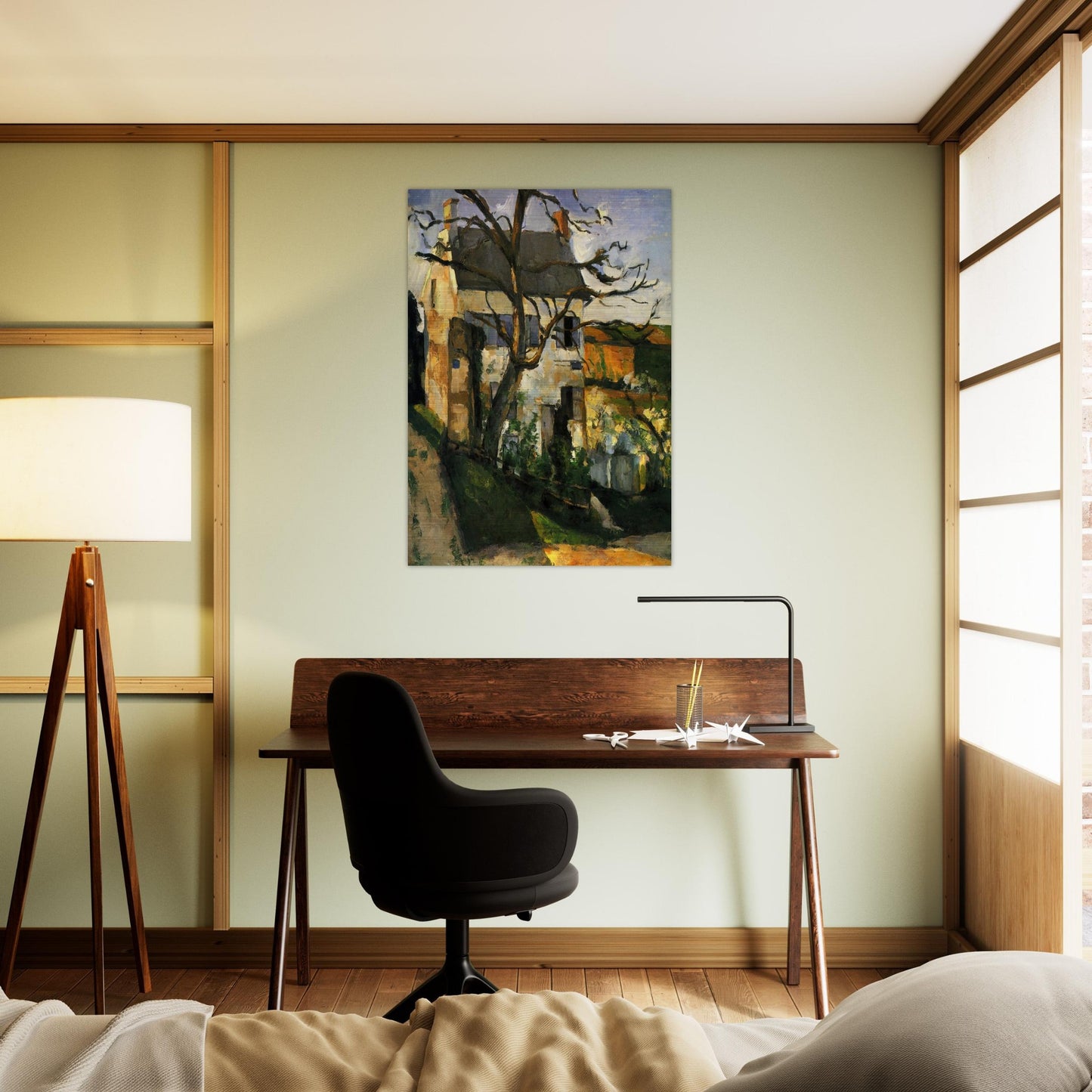 The House and the Tree - Paul Cézanne Brushed Aluminum Print - 70x100 cm / 28x40 inches | Paul Cézanne Aluminum Print | Paul Cézanne Prints