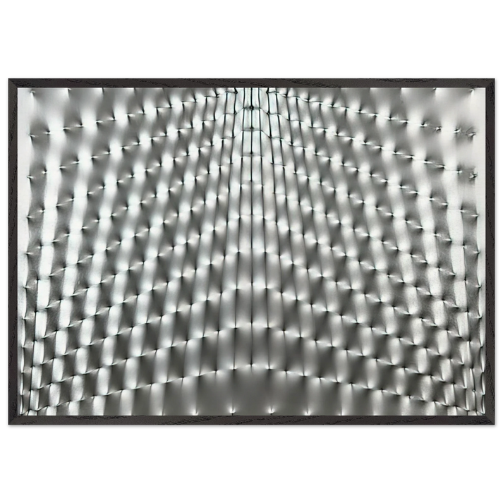 Superficie Argento - 1973 - Enrico Castellani 70x100 cm / 28x40 inches Framed Art Print – Black Wooden Frame