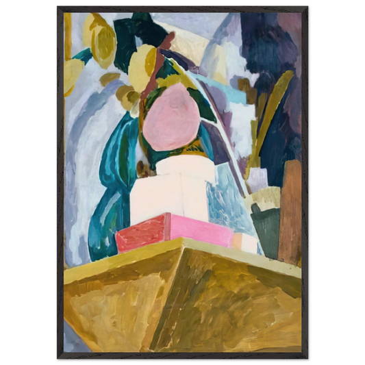 STILL LIFE ON CORNER OF A MANTELPIECE 1914 - Vanessa Bell Framed Art Print – Black Wooden Frame - Default Title - -Framed Art Print