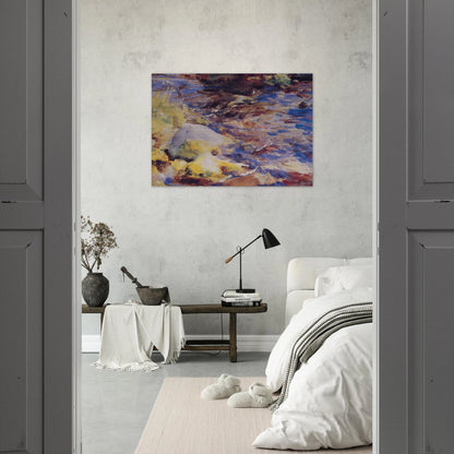 Reflections Rocks and Water - John Singer Sargent Brushed Aluminum Print - 70x100 cm / 28x40 inches | John Singer Sargent Aluminum Print | John Singer Sargent Prints