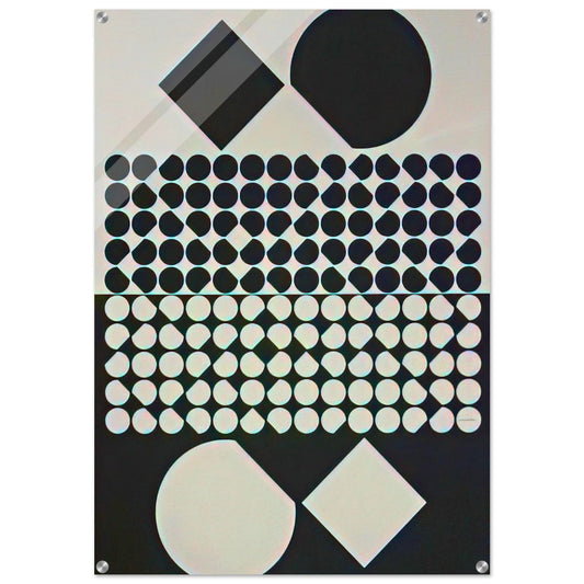 Cassiopée II NB - 1958 - Victor Vasarely Acrylic Print - 70x100 cm / 28x40″ inches | Victor Vasarely Wall Art | Victor Vasarely Prints