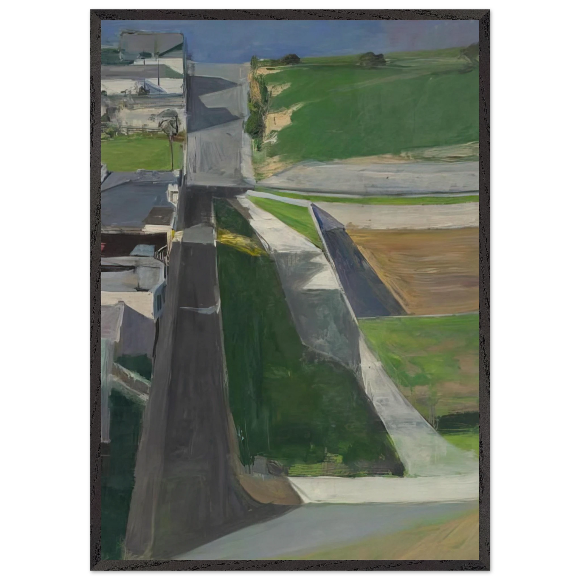 Cityscape I - Richard Diebenkorn Framed Art Print – Black Wooden Frame - Default Title - -Framed Art Print