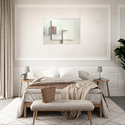 ABSTRACT IN WHITE BLACK AND OCHRE 1962 - Victor Pasmore Acrylic Print - 70x100 cm / 28x40″ inches | Victor Pasmore Wall Art | Victor Pasmore Prints