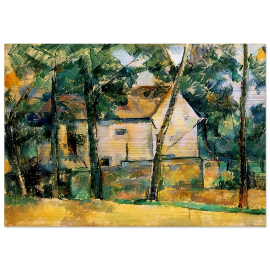 House and Trees - Paul Cézanne Brushed Aluminum Print - 70x100 cm / 28x40 inches | Paul Cézanne Aluminum Print | Paul Cézanne Prints
