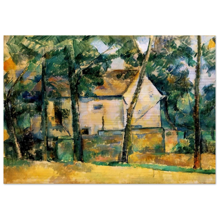 House and Trees - Paul Cézanne Brushed Aluminum Print - 70x100 cm / 28x40 inches | Paul Cézanne Aluminum Print | Paul Cézanne Prints