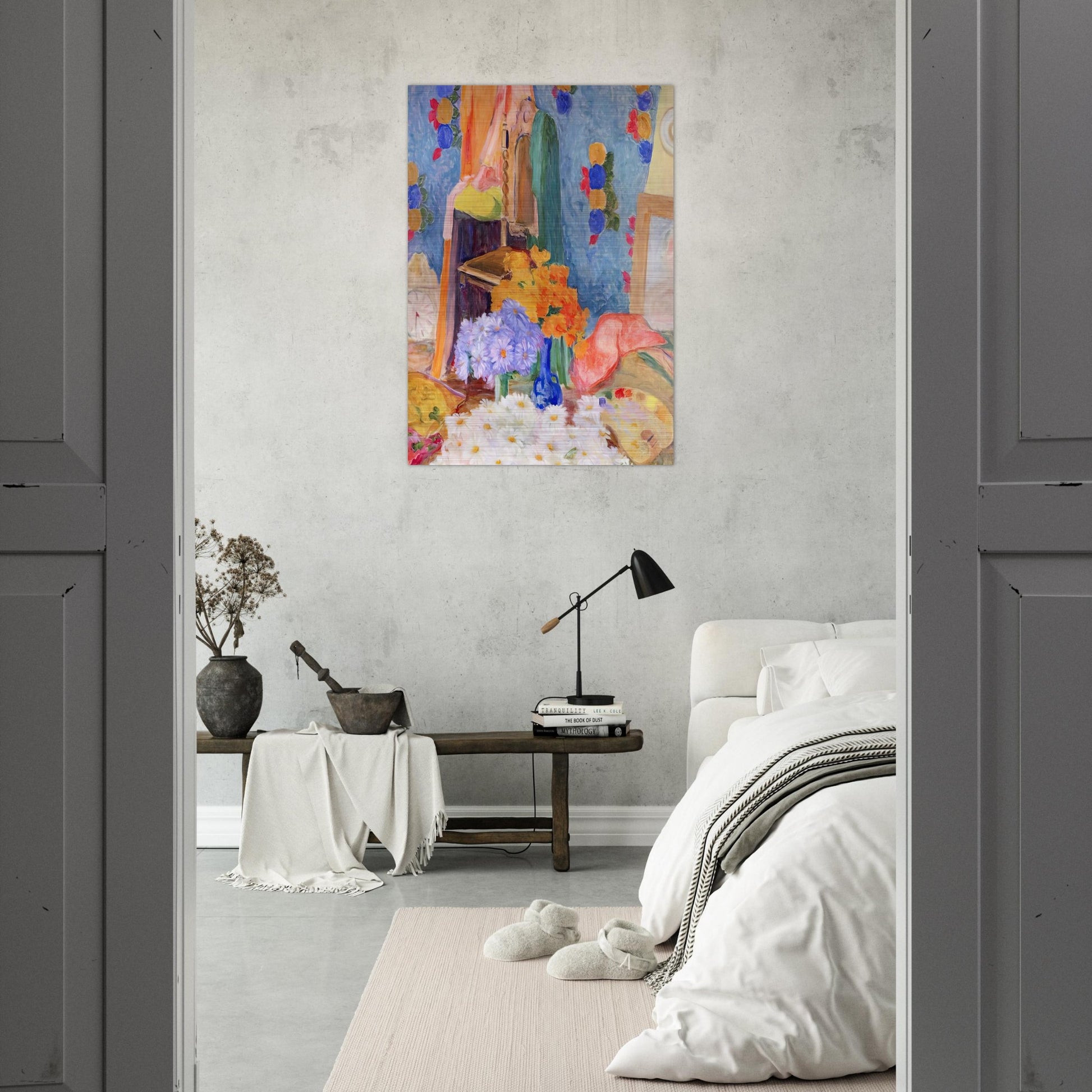 Mario De Andrade's Daisies - Tarsila do Amaral Brushed Aluminum Print - 70x100 cm / 28x40 inches | Tarsila do Amaral Aluminum Print | Tarsila do Amaral Prints