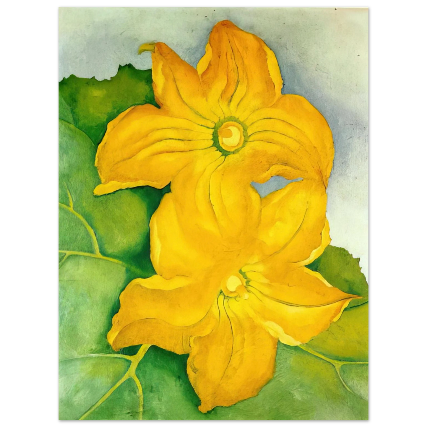 Georgia O'Keeffe - Squash Blossoms I Fine Art Poster - 13x18 cm / 5x7 inches