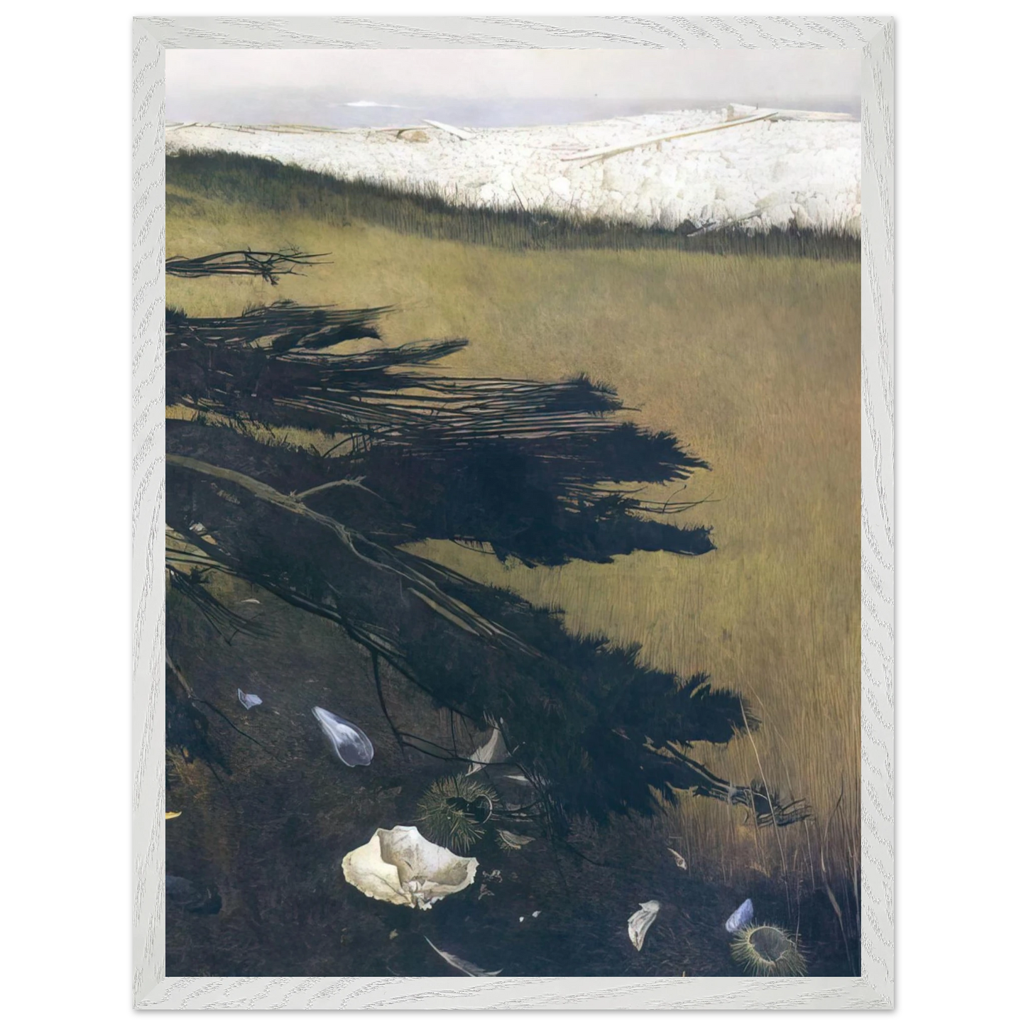 Andrew Wyeth - NOT DETECTED 47 Wall Art - 30x40 cm / 12x16 inches - Premium Wooden Framed Poster With Fine Art Paper - White frame