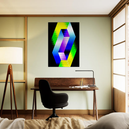 Keple Gestalt - 1968 - Victor Vasarely Brushed Aluminum Print - 70x100 cm / 28x40 inches | Victor Vasarely Aluminum Print | Victor Vasarely Prints