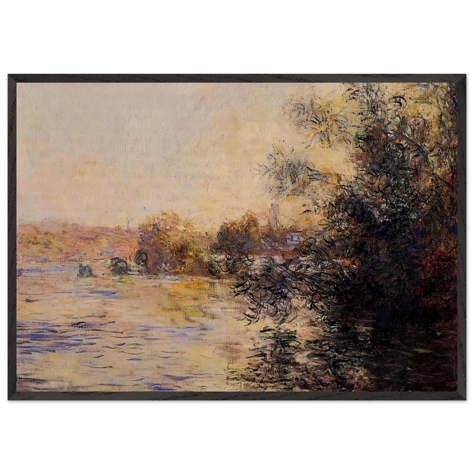 Evening Effect of the Seine - claude monet Framed Art Print – Black Wooden Frame - Default Title - -Framed Art Print