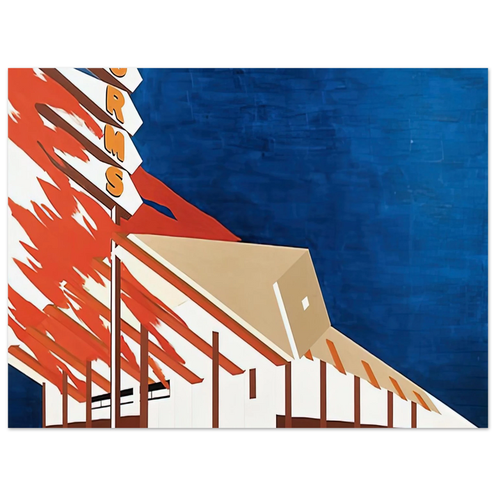 Edward Ruscha - NORMS LA CIENAGA ON FIRE 1964  75x100 cm / 30x40inches Fine Art Poster