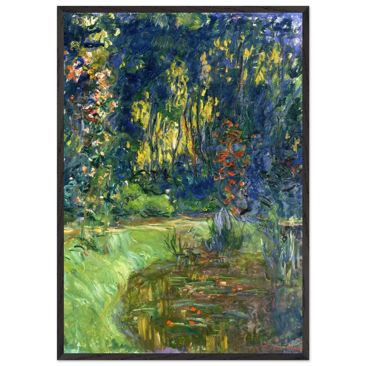 Water Lily Pond at Giverny - claude monet Framed Art Print – Black Wooden Frame - Default Title - -Framed Art Print