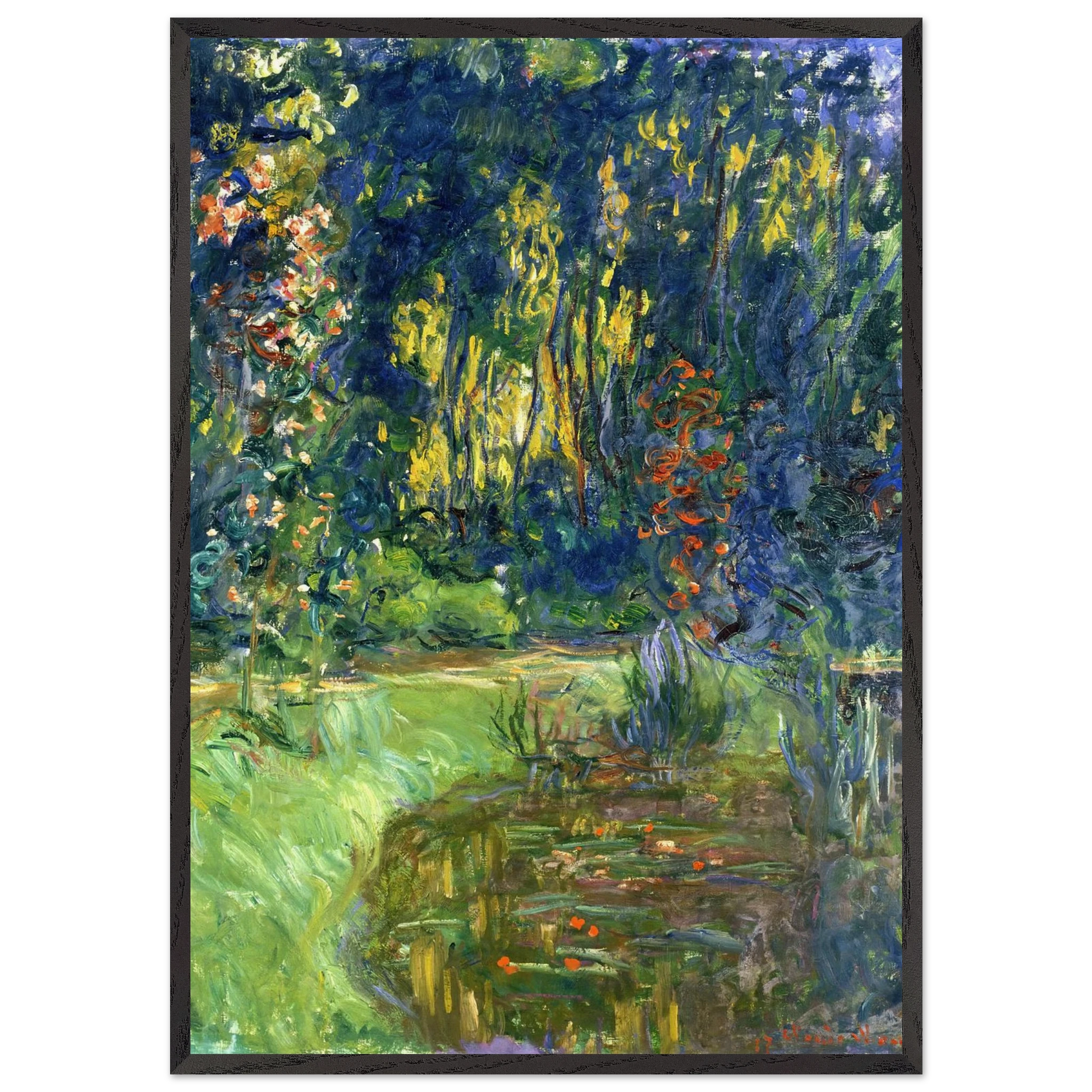Water Lily Pond at Giverny - claude monet Framed Art Print – Black Wooden Frame - Default Title - -Framed Art Print