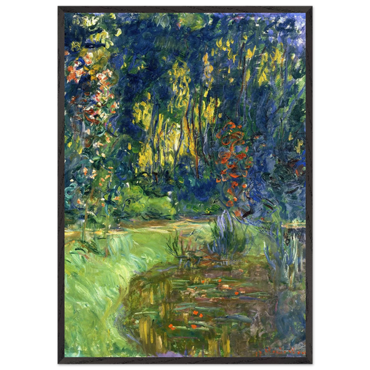 Water Lily Pond at Giverny - claude monet Framed Art Print – Black Wooden Frame - Default Title - -Framed Art Print