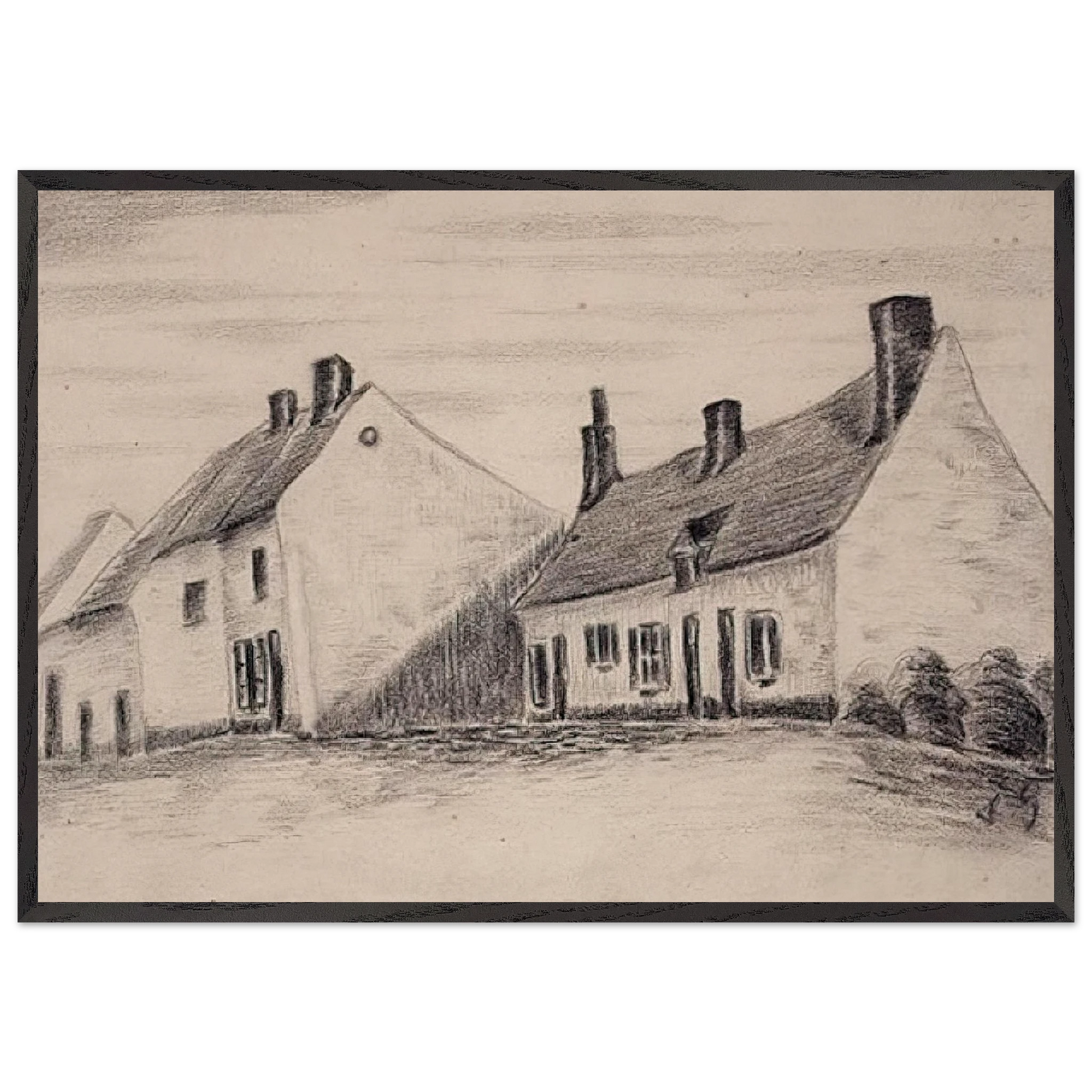 A Zandmennik house - Vincent van Gogh Framed Art Print – Black Wooden Frame - Default Title - -Framed Art Print