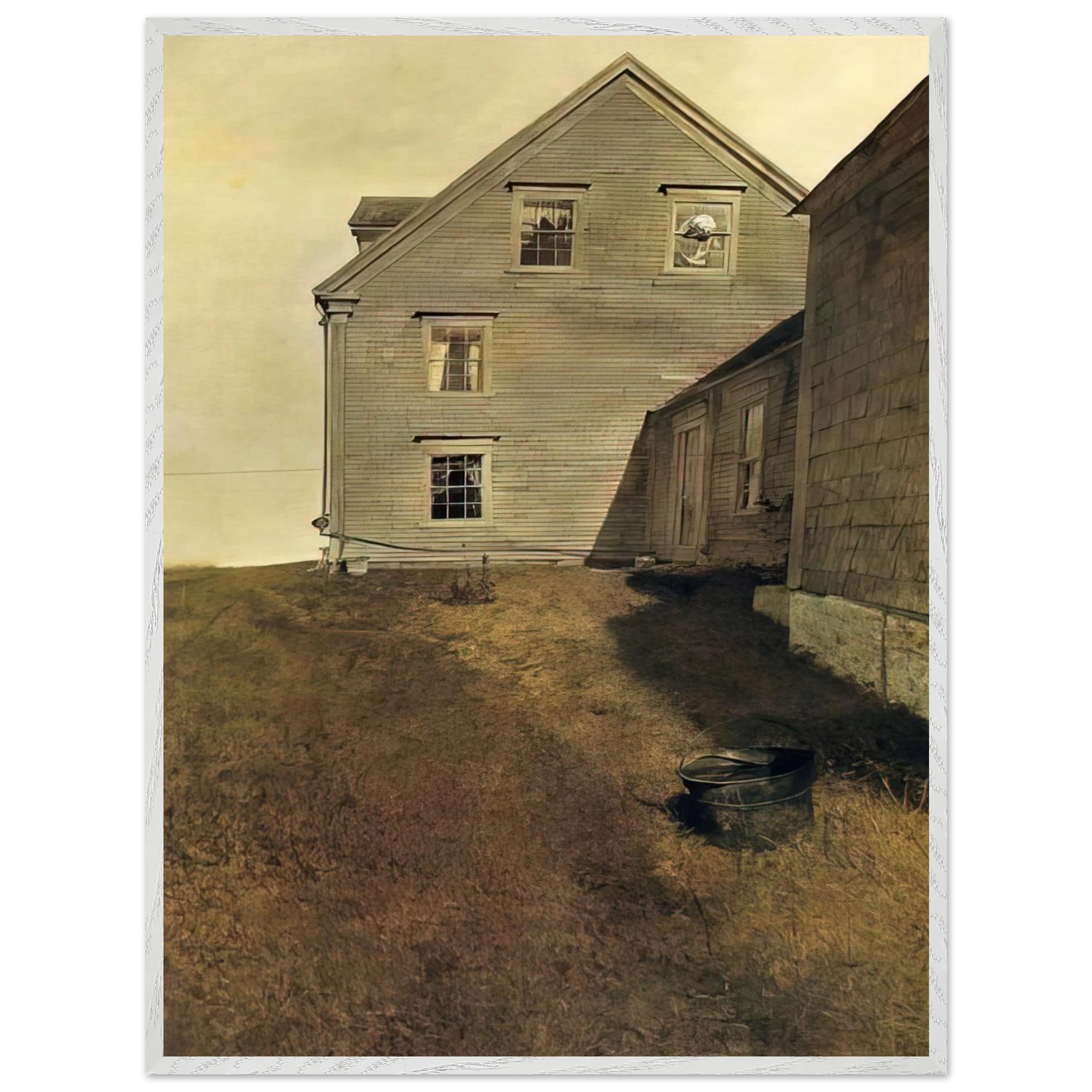 Andrew Wyeth - WEATHERSIDE Wall Art - 30x40 cm / 12x16 inches - Premium Wooden Framed Poster With Fine Art Paper - Wood frame