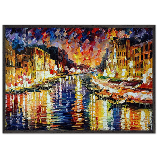 Leonid Afremov N37 - Leonid Afremov 70x100 cm / 28x40 inches Framed Art Print – Black Wooden Frame