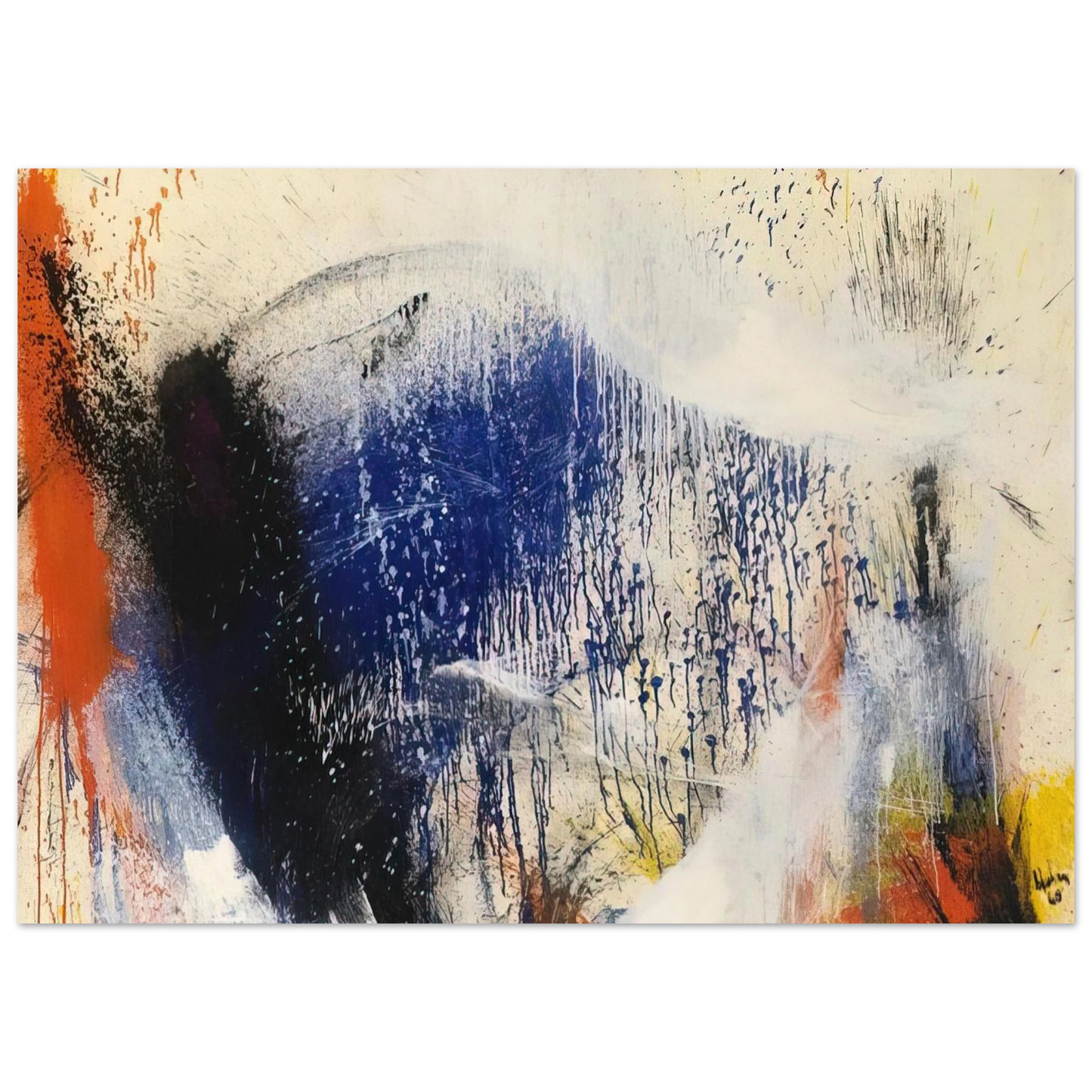 Helen Frankenthaler - Untitled - 1960 Wall art - A1 (59.4 x 84.1  cm) - Premium Wooden Framed Poster With Fine Art Paper - Black frame