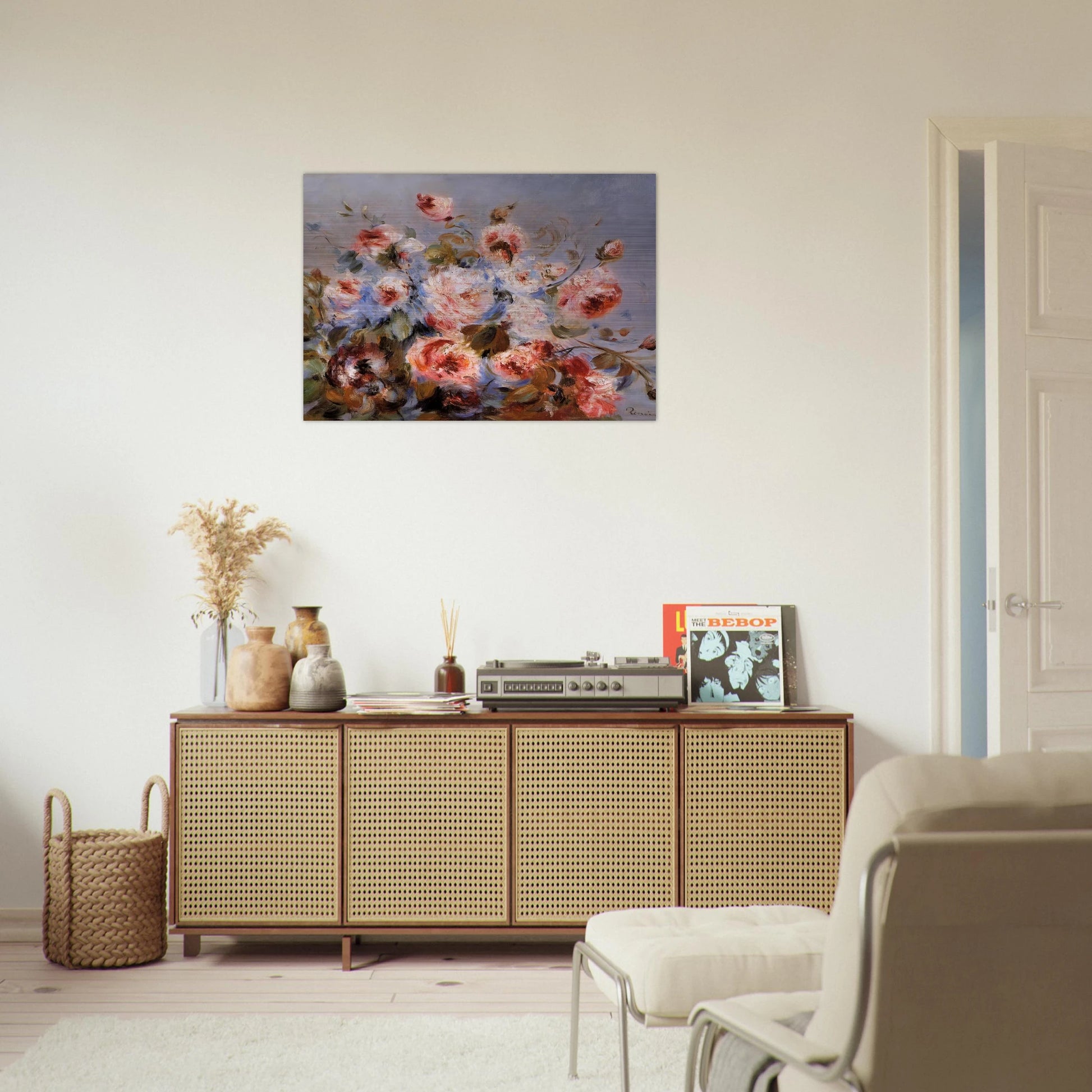 Roses from Wargemont - Pierre-Auguste Renoir Brushed Aluminum Print - 70x100 cm / 28x40 inches | Pierre-Auguste Renoir Aluminum Print | Pierre-Auguste Renoir Prints