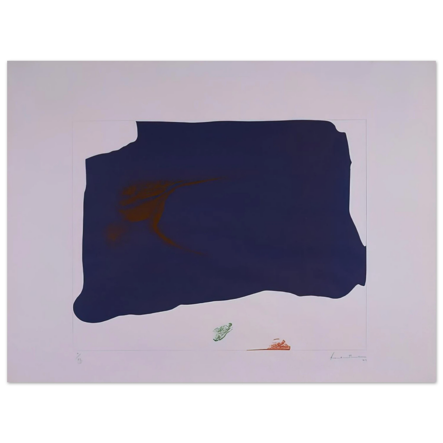 Helen Frankenthaler - Variation II on Mauve Corner - 1969 Wall art - 60x80 cm / 24x32 inches - Premium Wooden Framed Poster With Fine Art Paper - White frame