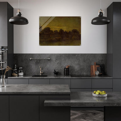 Village at sunset - Vincent van Gogh Acrylic Print - 70x100 cm / 28x40″ inches | Vincent van Gogh Wall Art | Vincent van Gogh Prints