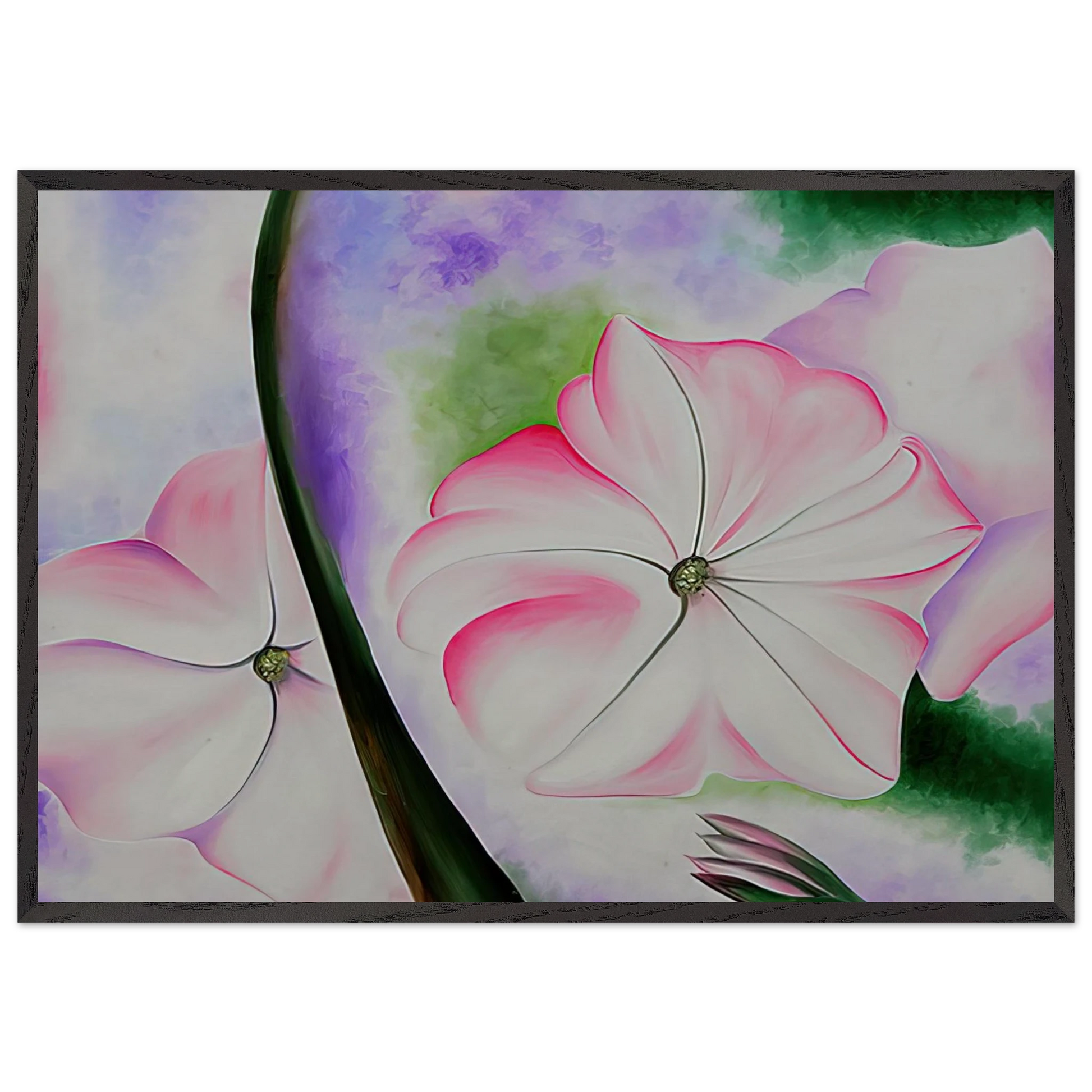 Petunia No 2 - Georgia OKeeffe 70x100 cm / 28x40 inches Framed Art Print – Black Wooden Frame
