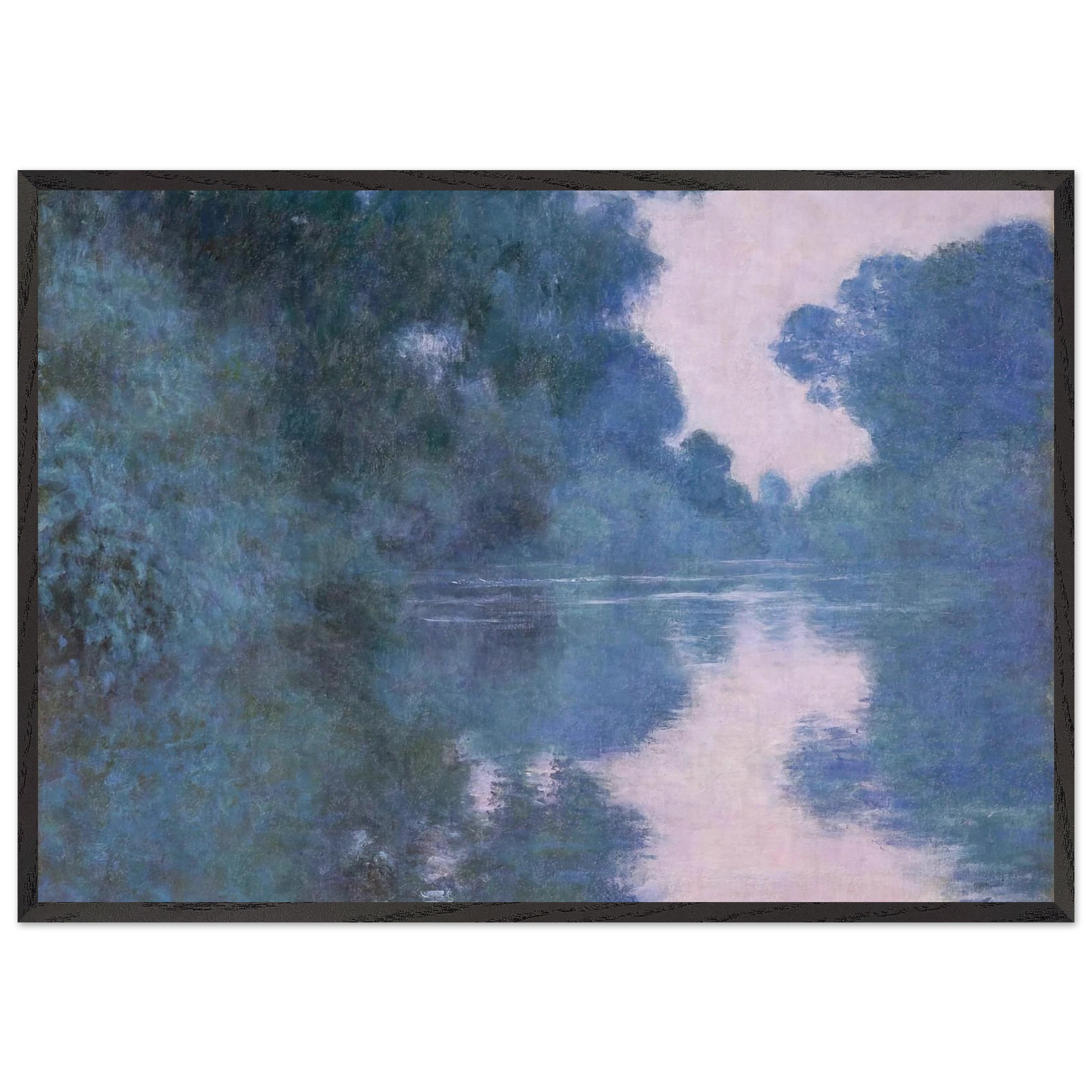 Morning on the Seine near Giverny 02 - claude monet Framed Art Print – Black Wooden Frame - Default Title - -Framed Art Print