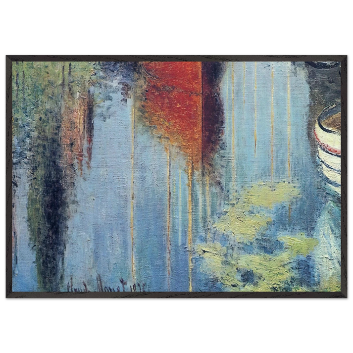 Yachts At Argenteuil - claude monet 70x100 cm / 28x40 inches Framed Art Print – Black Wooden Frame