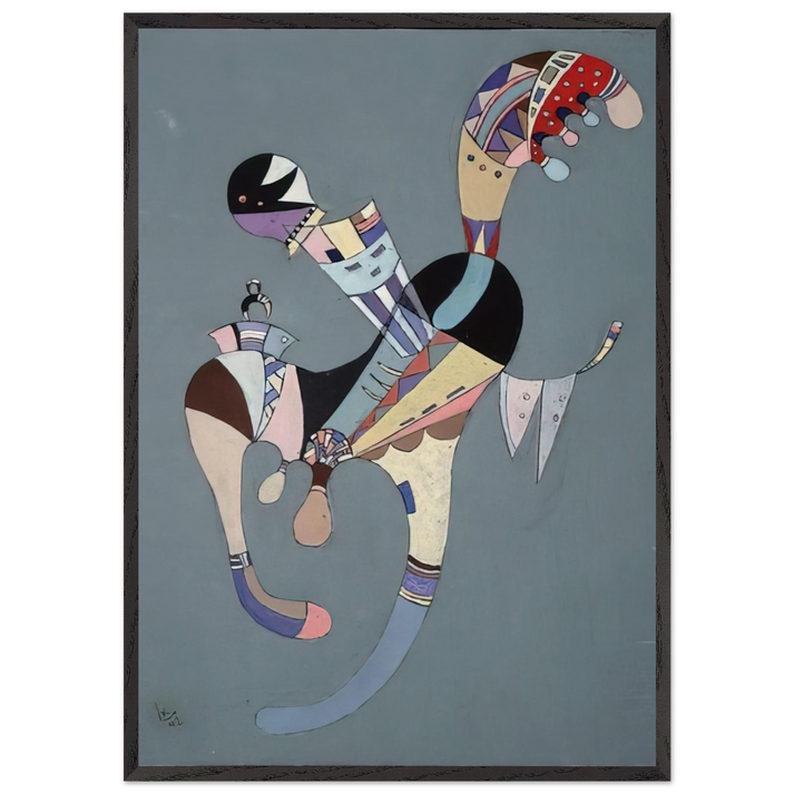 A FLOATING FIGURE 1942 - Wassily Kandinsky 70x100 cm / 28x40 inches Framed Art Print – Black Wooden Frame