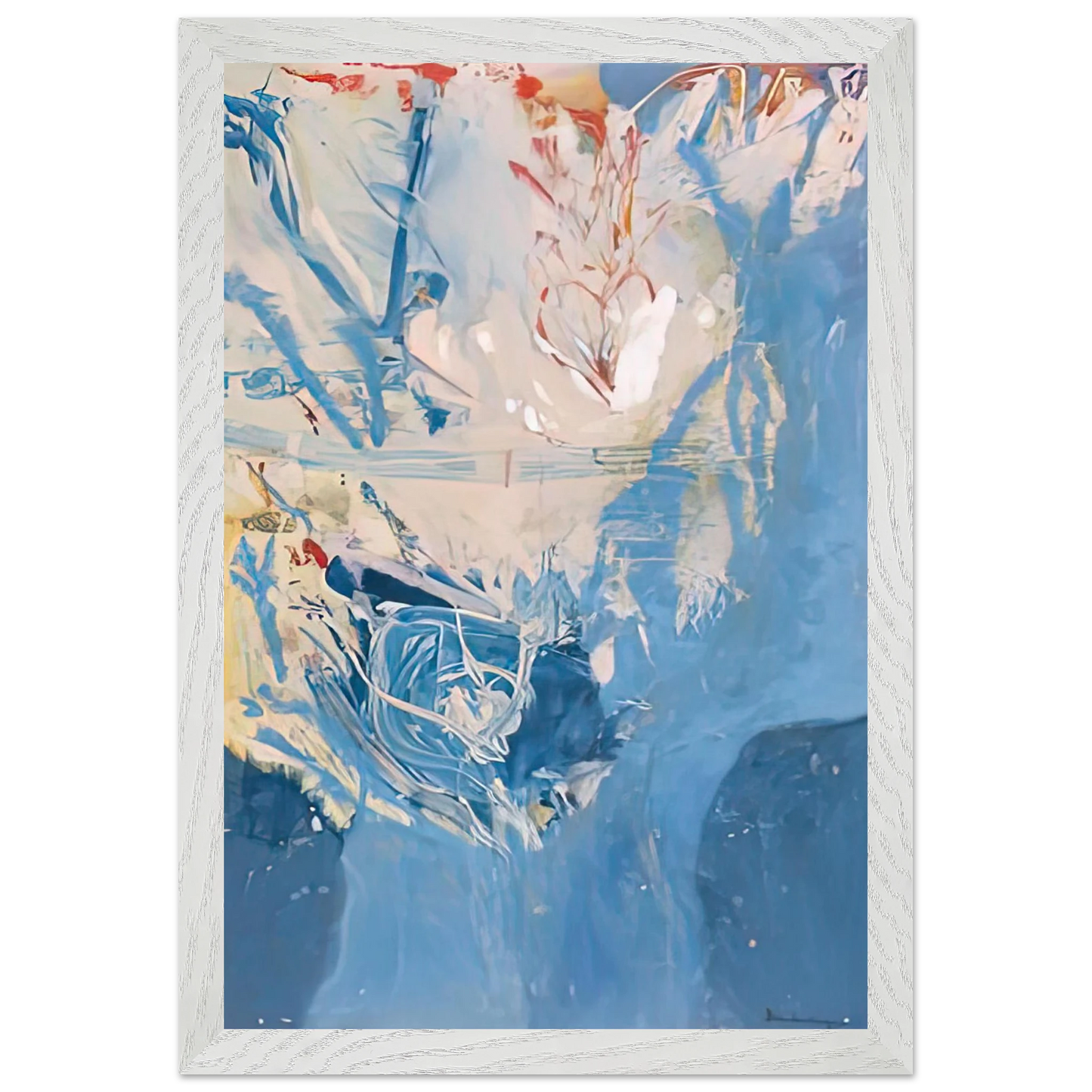 Helen Frankenthaler - Blue Territory, 1955- Wall Art - 60x80 cm / 24x32 inches - Premium Wooden Framed Poster With Fine Art Paper - Black frame