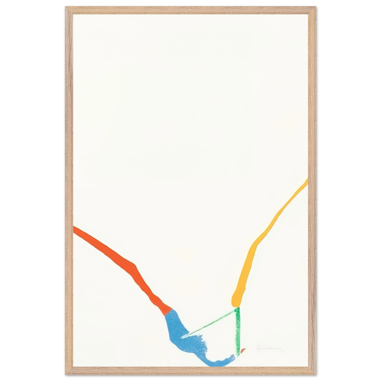 Helen Frankenthaler - What Red Lines Can Do - 1970 Wall art - 60x80 cm / 24x32 inches - Premium Wooden Framed Poster With Fine Art Paper - White frame
