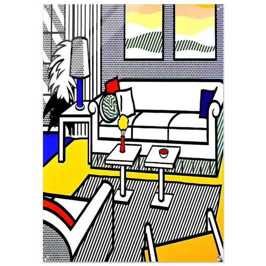 INTERIOR WITH RESTFUL PAINTINGS 1991 - Roy Lichtenstein Acrylic Print - 70x100 cm / 28x40″ inches