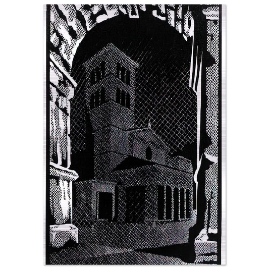 NOCTURNAL ROME 3 - MC Escher Brushed Aluminum Print - 70x100 cm / 28x40 inches | MC Escher Aluminum Print | MC Escher Prints