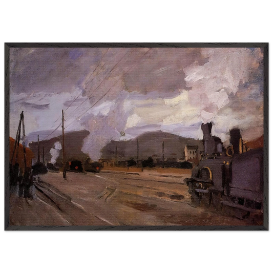 The Railroad Station at Argenteuil - claude monet Framed Art Print – Black Wooden Frame - Default Title - -Framed Art Print