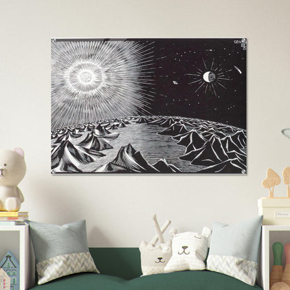 THE 4TH DAY OF THE CREATION - MC Escher Acrylic Print - 70x100 cm / 28x40″ inches | MC Escher Wall Art | MC Escher Prints