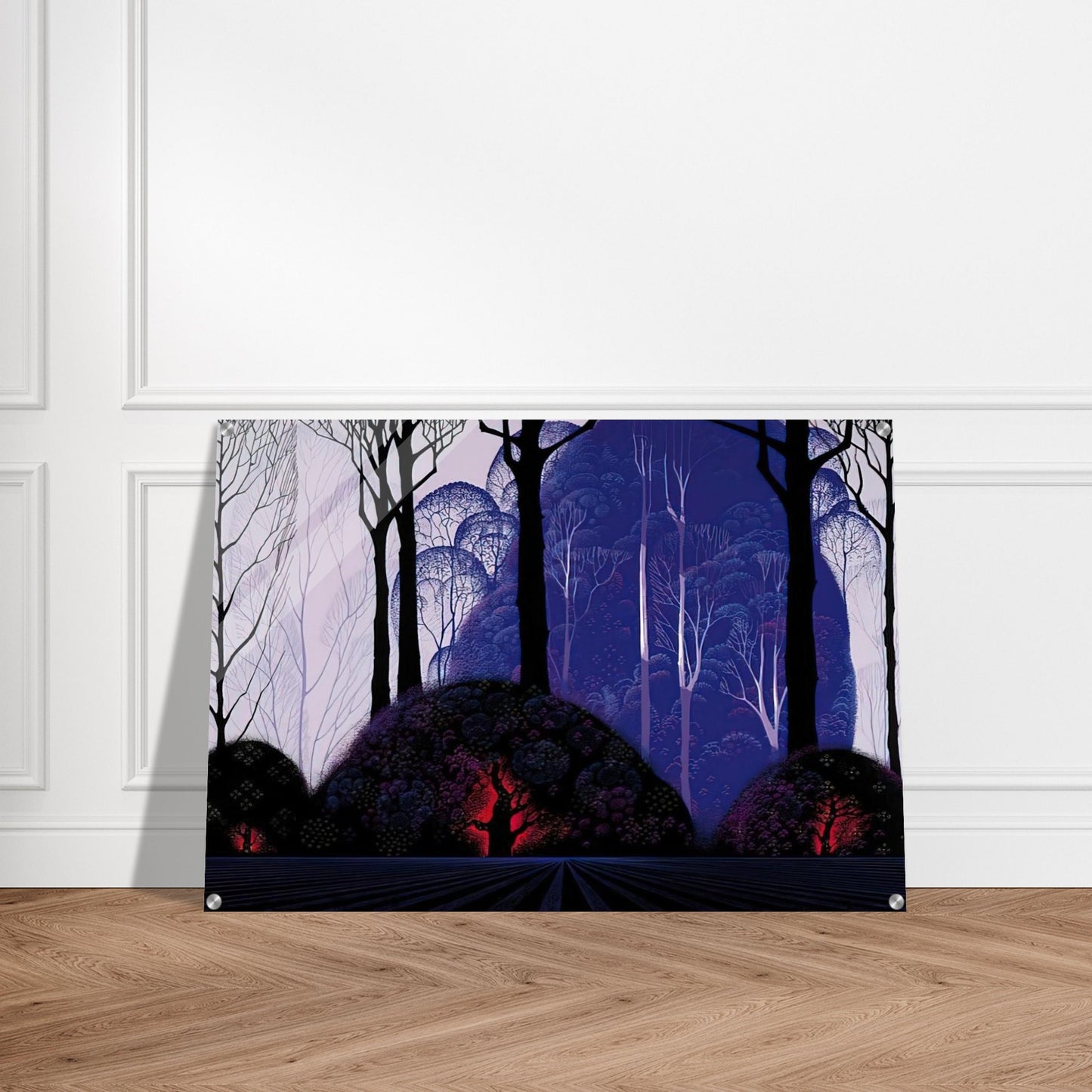 Purple Eucalyptus - Eyvind Earle Acrylic Print - 70x100 cm / 28x40″ inches | Eyvind Earle Wall Art | Eyvind Earle Prints