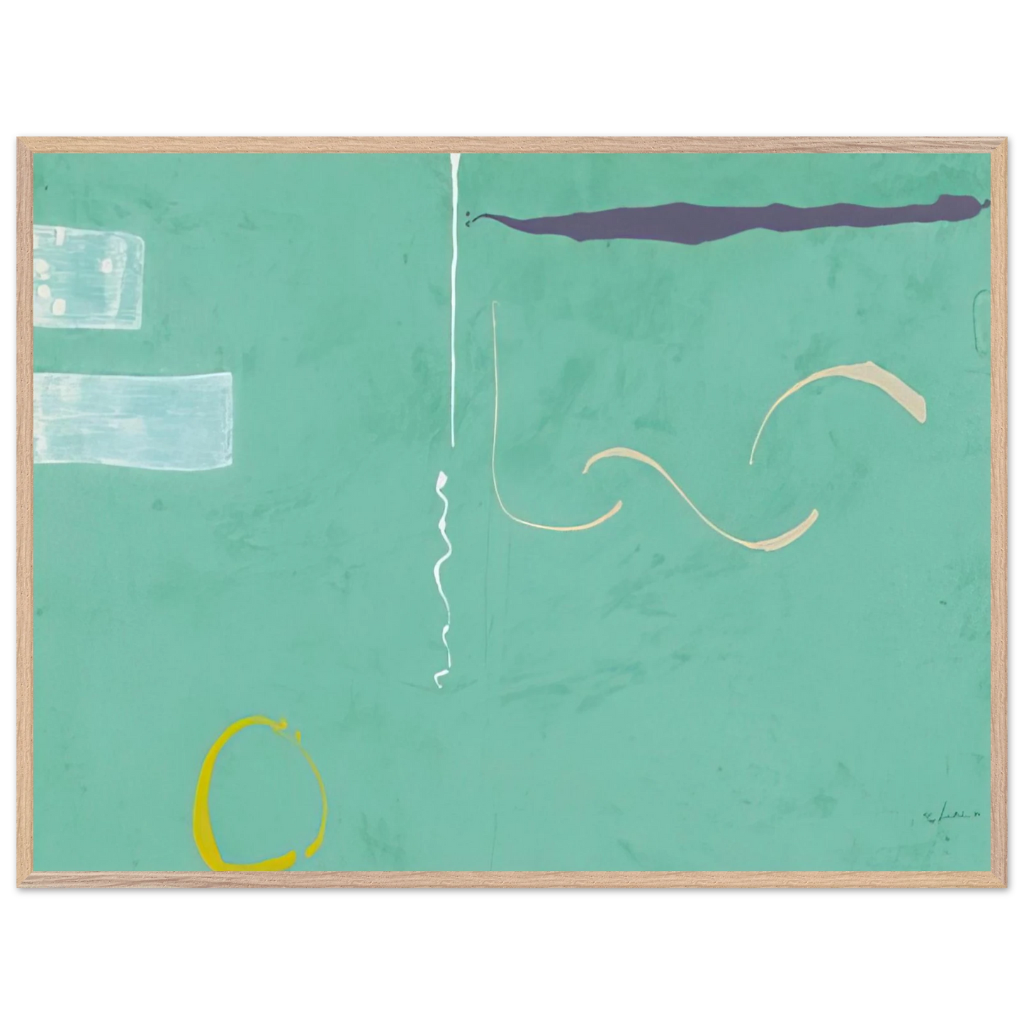 Helen Frankenthaler - Tahiti - 1989 Wall art - A2 (42 x 59.4  cm) - Premium Wooden Framed Poster With Fine Art Paper - Wood frame