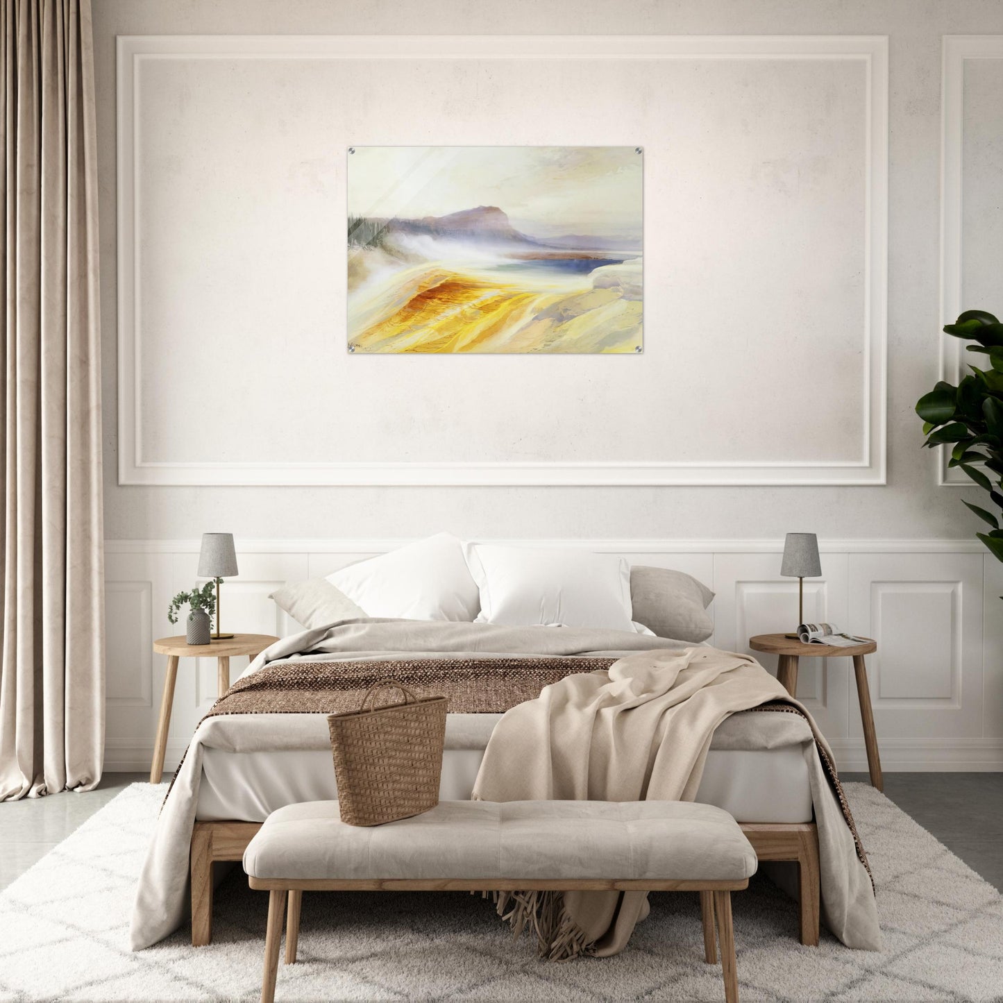 Great Blue Spring of the Lower Geyser Basin - Thomas Moran Acrylic Print - 70x100 cm / 28x40″ inches