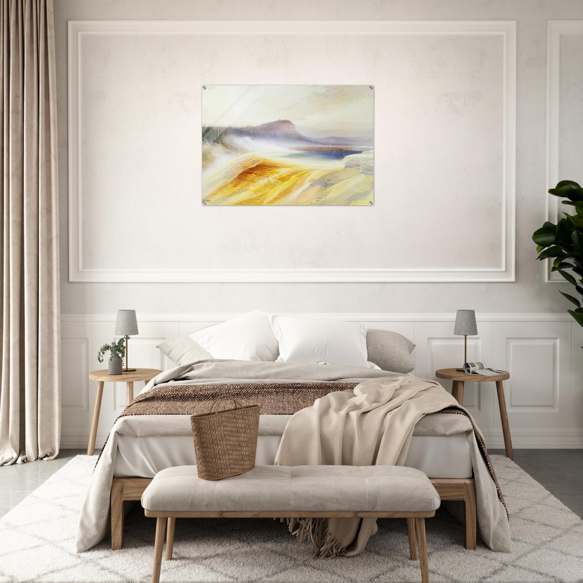 Great Blue Spring of the Lower Geyser Basin - Thomas Moran Acrylic Print - 70x100 cm / 28x40″ inches