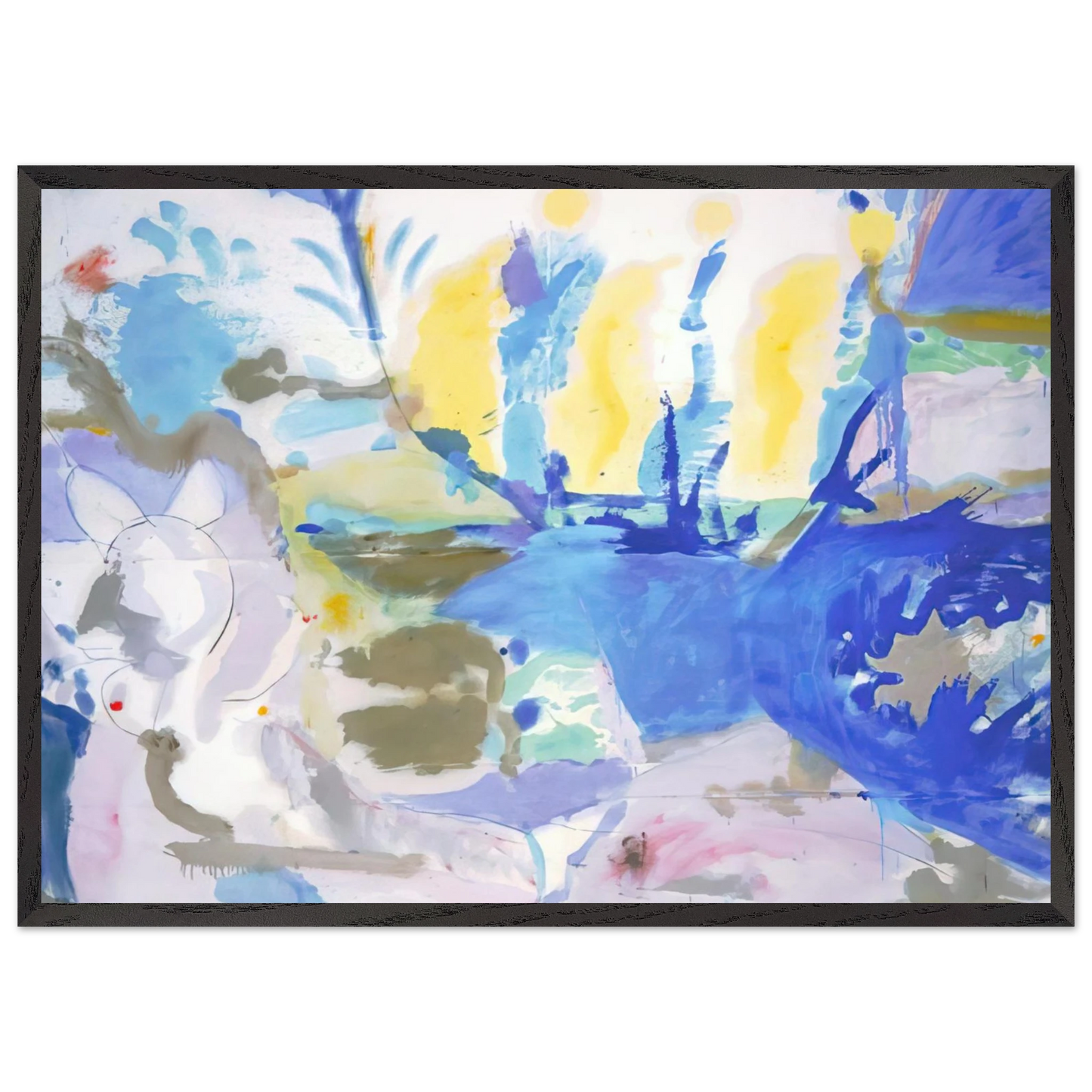 Helen Frankenthaler - Basque Beach - 1958 Wall art - 30x40 cm / 12x16 inches - Premium Wooden Framed Poster With Fine Art Paper - Black frame