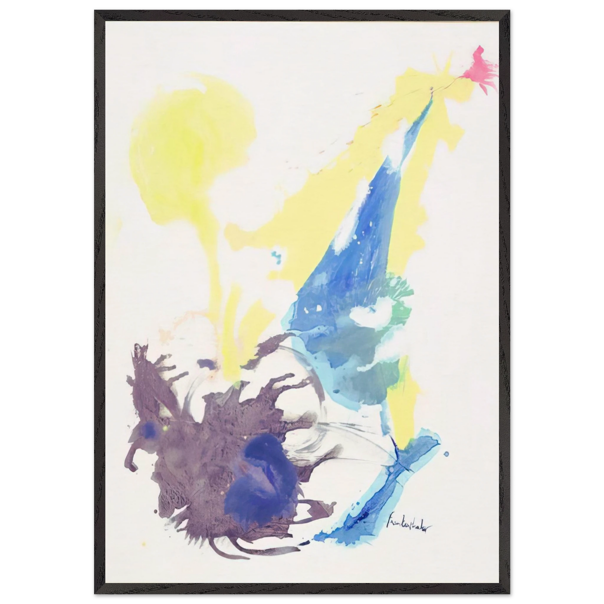Moving Day - 1961 - Helen Frankenthaler 70x100 cm / 28x40 inches Framed Art Print – Black Wooden Frame