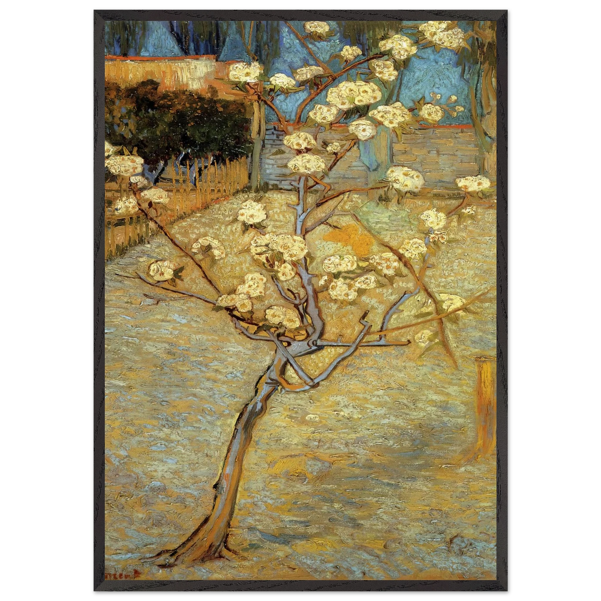 Pear Tree in Blossom - Vincent van Gogh Framed Art Print – Black Wooden Frame - Default Title - -Framed Art Print