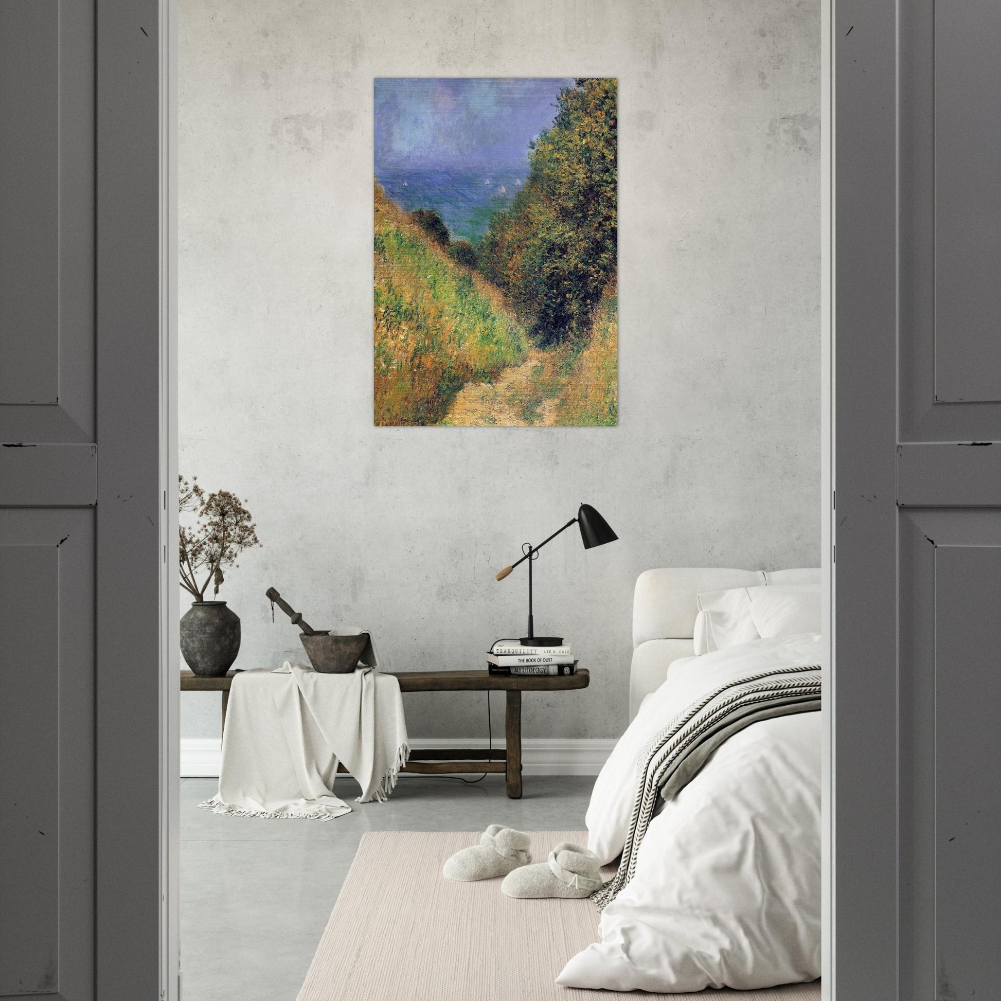 Path at Pourville 02 - claude monet Brushed Aluminum Print - 70x100 cm / 28x40 inches | claude monet Aluminum Print | claude monet Prints