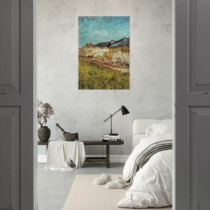 At the Foot of the Mountains - Vincent van Gogh Brushed Aluminum Print - 70x100 cm / 28x40 inches | Vincent van Gogh Aluminum Print | Vincent van Gogh Prints