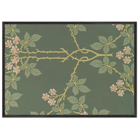 WALLPAPER BLACKBERRY PATTERN 388 1917 - William Morris Framed Art Print – Black Wooden Frame - Default Title - -Framed Art Print