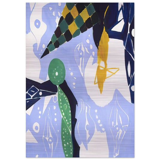 Blue Diaphan - 1965 - Ernst Wilhelm Nay Brushed Aluminum Print - 70x100 cm / 28x40 inches | Ernst Wilhelm Nay Aluminum Print | Ernst Wilhelm Nay Prints