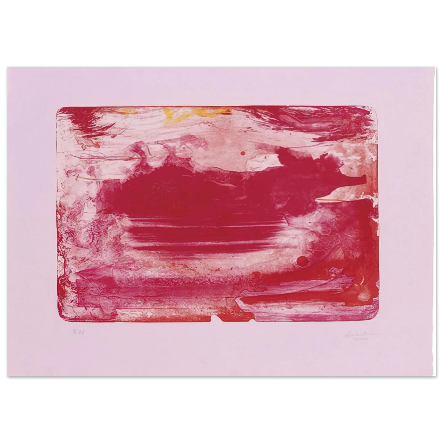 Helen Frankenthaler - The Red Sea - 1982 Wall art - 13x18 cm / 5x7 inches - Premium Wooden Framed Poster With Fine Art Paper - Black frame