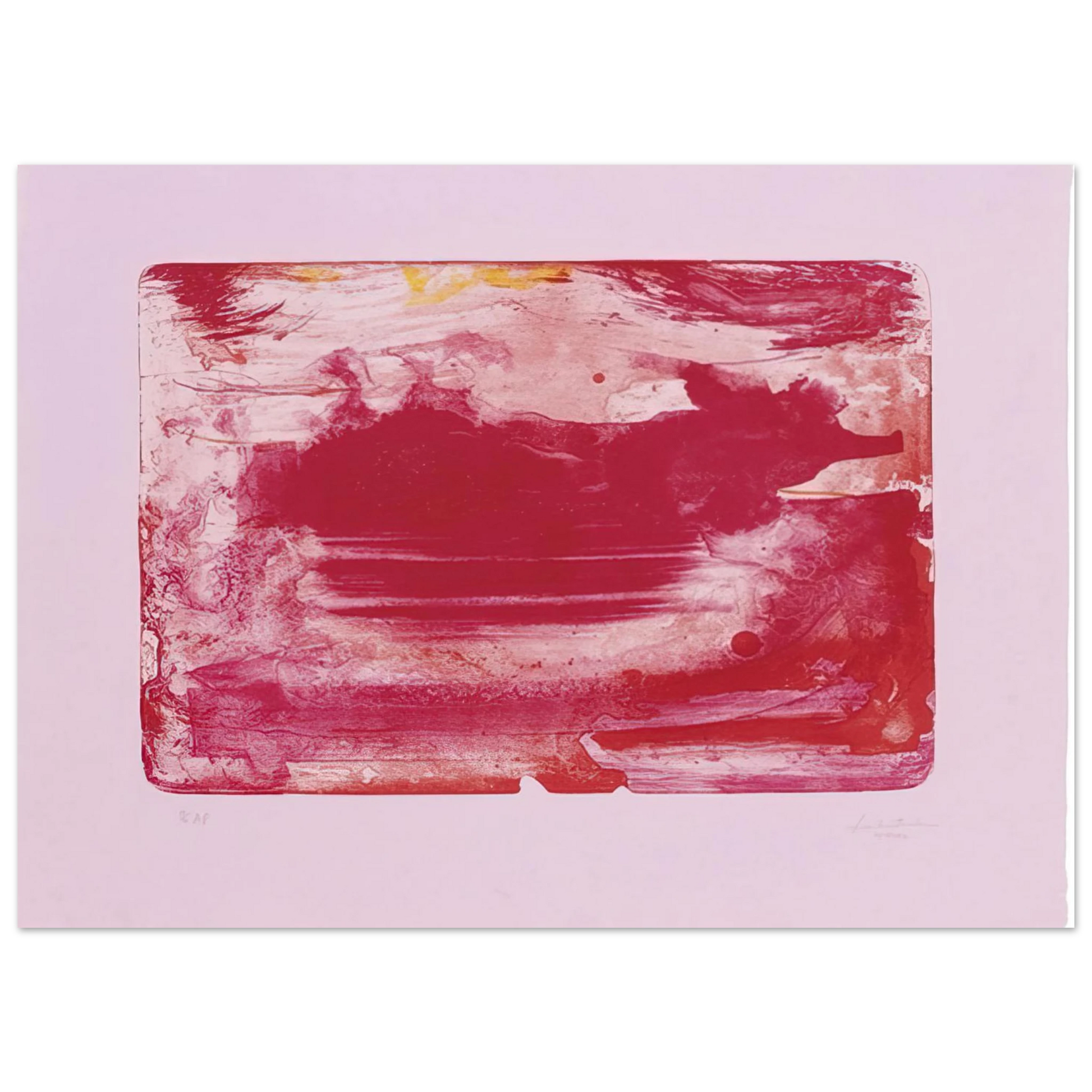 Helen Frankenthaler - The Red Sea - 1982 Wall art - 13x18 cm / 5x7 inches - Premium Wooden Framed Poster With Fine Art Paper - Black frame
